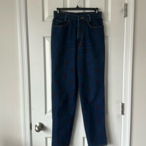Palmetto’s Functional Colthing blue with red dots skinny jeans size 9